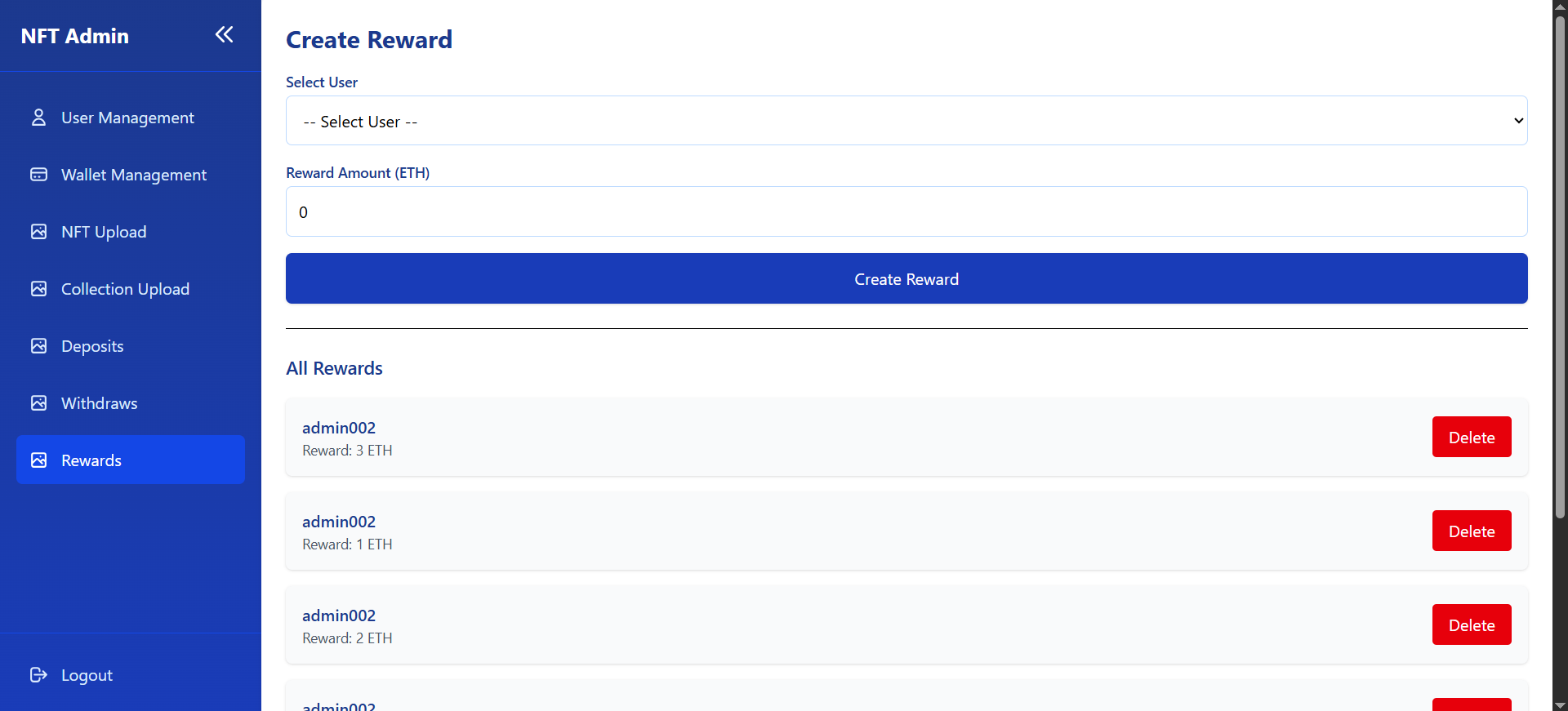 JEONFT admin platform image 7